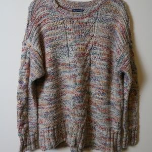 Multicolored Cable Knit Sweater